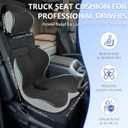 Truck Driver Seat Cushion Set - Memory Foam for Lower Back & Sciatica Pain Relief - Ergonomic Headrest Neck Pillow for Semi Truck & Car Dark Gray, 17.7/17.7