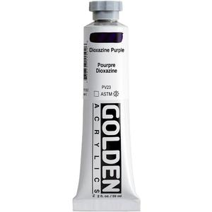 Heavy Body Acrylics by GOLDEN, Dioxazine Purple, 2 fl. oz. Tube, Professional Acrylic Paint, Transparent