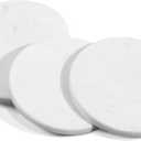 Mela Artisans White Marble Coasters Set of 4 Round Stone Coasters for Drinks Elegant White Coffee Table Decor Handcrafted Natural Marble Cup Mat for Wine, Water & Beer