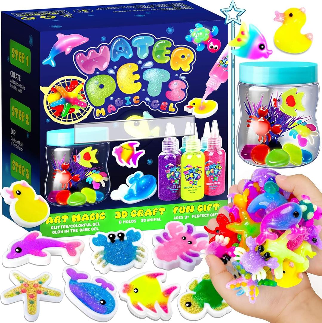 BFFPOSI Magic Water Elf Toy Kit - Fun Growing Magic Gel Water Pets, Craft Kits, Art and Crafts for Kids Ages 4-8-12, Toys for Kids Boys Girls 4 5 6 7 8 9 10 11 12, Birthday & Christmas Gifts, 36PCS