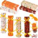 60 Pack Thanksgiving Crackers Kit Party Favors DIY Empty Turkey Cracker Fall Pumpkin Maple Leaf Turkey Fill Your Own Thanksgiving Bulk for Candy Treat Goody Gift Boxes No Snap Table Decor (Orange and Red)