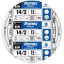 Southwire Romex Brand Simpull Solid Indoor 14/2 W/G NMB Cable 15ft coil - SW# 28827426