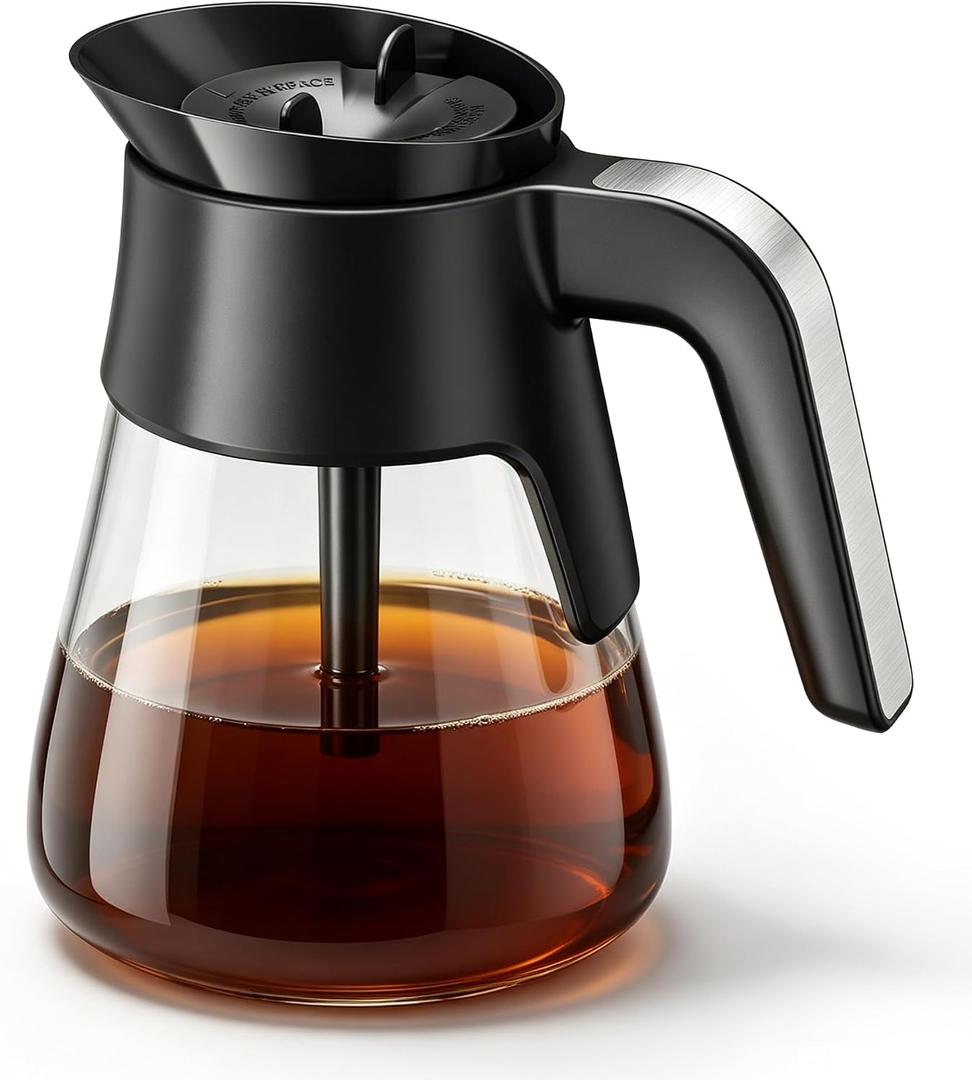 10 Cup Replacement Coffee Pot, Premium Glass Carafe for Ninja Coffee Maker, with Brew-Through Lid and Strong Handle, Fits CM401 CM371 CP301 CM300 CM400 CF091