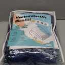 Electric Heated Blanket Throw Size 50"x60", Fast Heating Throw, Soft Microplush for Sofa & Office,6 Heating Levels & 1-10 Hours Auto Off, Machine Washable, Gifts for Family-Navy Blue