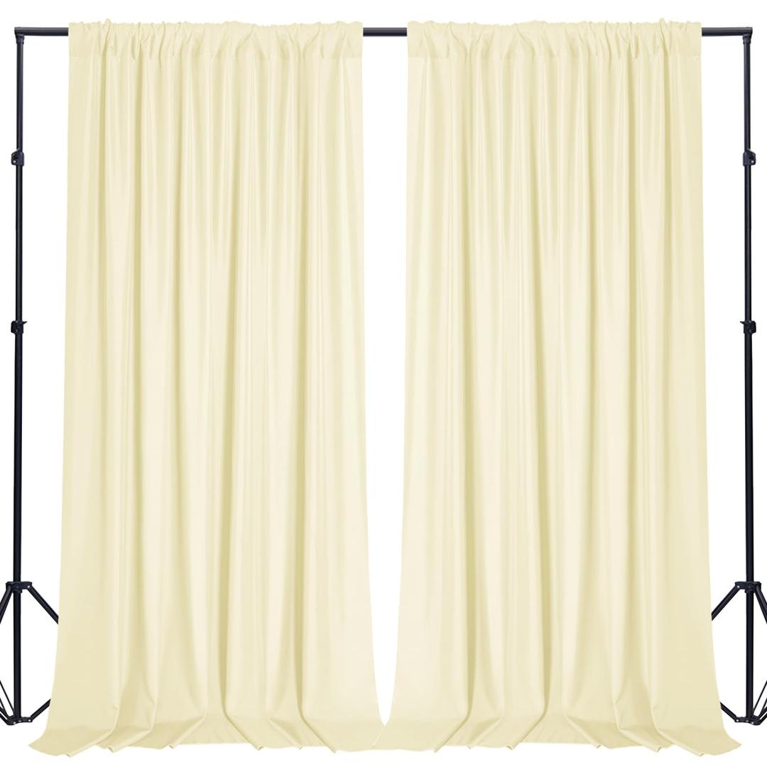 Sugargirl 10x10FT Light Yellow Backdrop Curtains Polyester Photo Backdrop Drapes Curtains 2 Panels with Rod Pockets for Party Birthday Wedding Photography Home Decoration