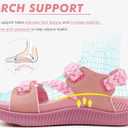 KuaiLu Womens Orthopedic Walking Sandals Arch Support Recovery Sport Outdoor Hiking Water Sandles Thick Athletic Cushion Comfortable Plantar Fasciitis Adjustable Sandals US6-12 (Pink)