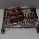 HBlife Dish Rack,Teak Folding 2-Tier Collapsible Drainer Dish Drying Rack with Utensils Flatware Holder Set