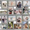 J.M.Deco Collage Picture Frames for Wall 24 Slots, Reunion Friends Family Memory Large Photo Frame Selfie Gallery Puzzle Collage Wall Hanging for 4x6 Photo | Grey, 24 Opening