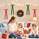 8 Pcs Large Velvet Christmas Bow 23.5x8.7 Inch Christmas Staircase Wreath Bows Gift Ribbon Bows Vintage Christmas Tree Topper Bows for Christmas Tree Indoor Outdoor Decoration, Red Green