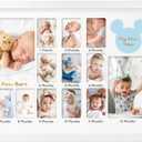 My First Year Photo Frame 12x16, Baby's First Twelve Months 4x6 and 2x3 Wallet Pictures Milestone Board Keepsake, as New Mom Baby Newborn Gift, White