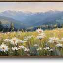 InSimSea Extra Large Framed Vintage Wall Art, Meadow Wildflowers, 20x40inch