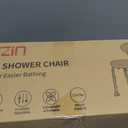 Swivel Shower Chair, 360 Non-Slip Shower Seat with Backrest for Elderly and Disabled, Height Adjustable Rotating Tub Bench for Seniors Bathroom Inside Shower with Compact Frame (White)