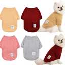 4 Pack Dog Knitted Sweater Dog Clothes for Small Medium Dogs, Warm Soft Puppy Kitten Dog Sweaters for Boy Girl Pet in Winter, Pet Cat Clothes Outfits Cold Weather Pullover for Chihuahua (XS)