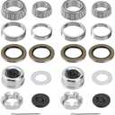 Racewill 2 Sets 25580 15123 Boat Trailer Axles Bearing Kits, Grease Seals, Spindle Nuts, 2.72" Dust Caps and Rubber Plugs, Cotter Pins, Washers for 5200-6000 lb.Tandem Axles #D42 Spindle