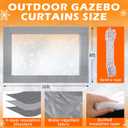 Beeveer 8 x 10 ft Outdoor Gazebo Curtain Thermal Insulated Panel Curtain with Transparent Window Rope Waterproof Winter Insulated Heavy Duty Oxford Cloth Garage for Patio Pergola Porch Gazebos
