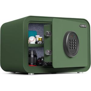 Home Safe Box, Digital Small Personal Safes, caja fuerte, Security Money Closet Electronic Lock Box with Keypad for Pistol Cash Jewelry, Document, Hotel, Dorm, Office (1.0cuft Green)