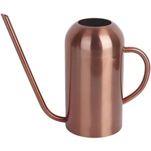 Watering Can Indoor Plants, 50 oz/1500 ml Metal Stainless Steel Watering Can Pot with Long Spout for Indoor House Plants Bonsai Outdoor Garden Flower Decorative(Copper) (Copper)