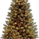 National Tree Company Pre-Lit Artificial Full Christmas Tree, Green, North Valley Spruce, White Lights, Includes Stand, 4.5 Feet