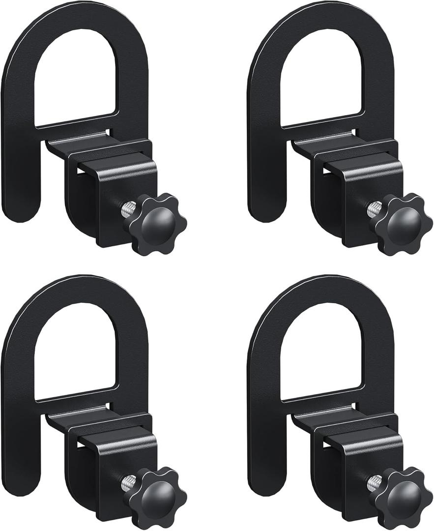 Lutown-Teen 4PCS Metal Non Slip Mattress Gaskets, Adjustable Mattress Holder for Bed Frame, Keep in Place Sliding Gripper, Anti-Slip Slide Stopper, Black