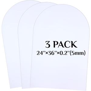 Novabright 3 Pcs Arched Foam Board 24 x 36 Inches PVC Foam Poster Board Waterproof for Signs School Projects Handicrafts Artistic Creation Indoor Outdoor(White)