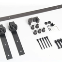 Matte Black Rustic J-Shape Basic Vintage Sliding Barn Door Hardware Kit Two-Openings 10FT(2X1525mm) Track Single-Door Hardware Kit
