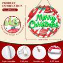 Merry Christmas Welcome Sign for Front Door with Light Strip Front Door Xmas Decoration 12.5UV-Printed PVC Foam Board Porch Sign for Christmas Decor Indoor Outdoor Home Wall(Santa Hat)