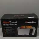Mueller UltraToast Full Stainless Steel Toaster 4 Slice, Long Extra-Wide Slots for Bagels and Waffles, 6 Browning Levels, LED Display, Cancel/Defrost/Reheat Functions & Removable Tray, Kitchen Gadgets