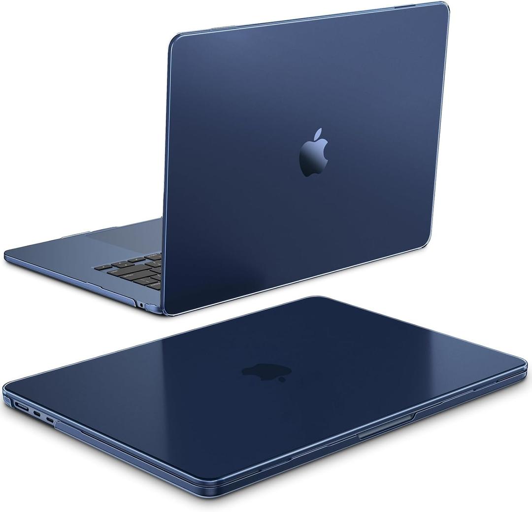 Fintie Case for MacBook Air 15 Inch A3448 A3241 A3114 A2941 (2023 2024 2025 2026), [100% Corresponds to Official Colour] Slim Matte Case for MacBook Air 15.3" with M2 M3 M4 M5 Chip (Frost Midnight)