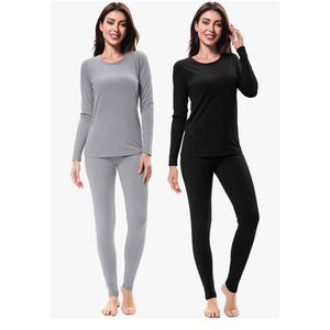 URATOT 2 Sets Women’s Thermal Underwear Set Fleece Lined Thermal Underwear Soft Long Top Bottom Set for Women Cold Winter, Size: Medium