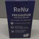 Renu Dog Brush, Renu FreshFur Dog Shower Brush + Bathing Solution, 3 in 1 Self Cleaning Steamy Pet Brushes, Dogs Grooming Tool for Long & Short Hair, Removes Loose Hair Reduces Shedding (White)