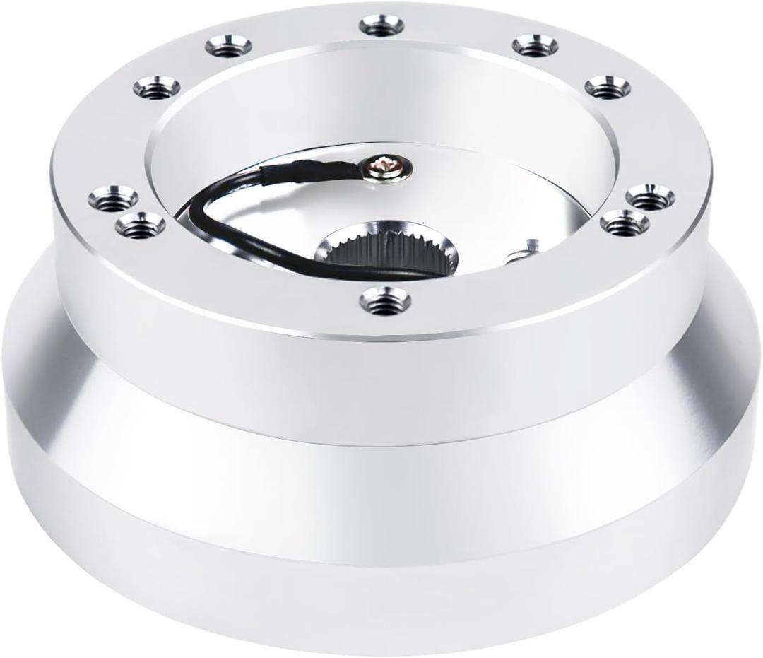 Universal 5/6 Hole Steering Wheel Hub Adapter, Compatible for GMC Chevy Pontiac Cadillac Truck Pickup(Silver)