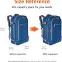 Amazon Basics Travel Backpack, Carry-On with Laptop Compartment, 40L Expandable Storage, Dual Use Backpack & Shoulder Bag with Multiple Compartments and Pockets, 15.8"W x 21.5"H x 8.3"D, Navy