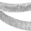 KatchOn, Silver Fringe Banner - 6.5 Feet, Pack of 2 | Fringe Garland for Birthday Decorations | Silver Banner for Disco Party Decorations | Tinsel Garland for Prom Decoration, Bachelorette Party Decor