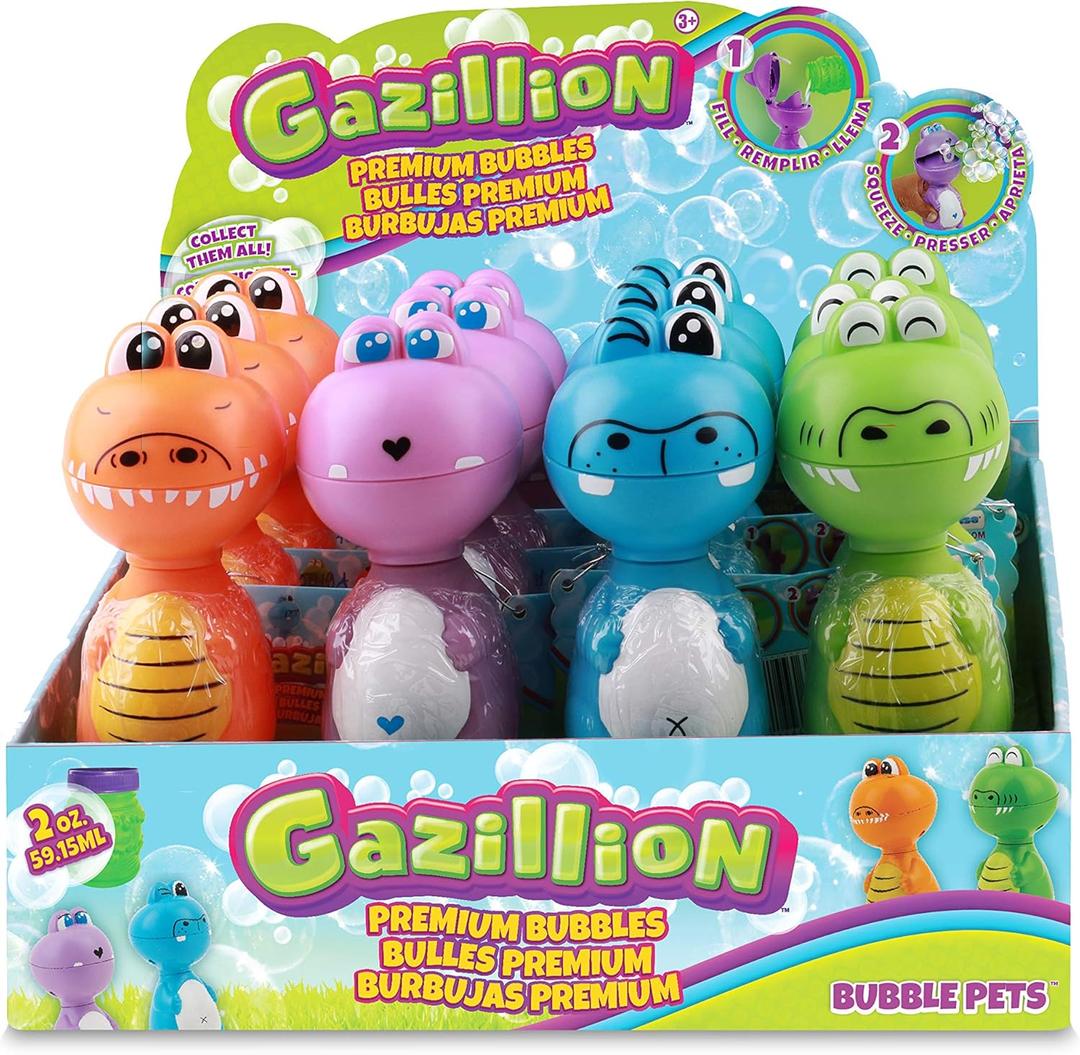 Gazillion Bubbles Bubble Pets Party Pack - Fun Kids Bubbles With 4 Colors, Refillable Bottle Solution, Ages 3+ Gazillion Bubbles Bubble Pets Party Pack - Fun Kids Bubbles With 4 Colors, Refillable Bottle Solution, Ages 3+