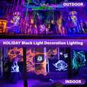 Rechargeable Black Light, Battery Powered Blacklight, Cordless 395nm Ultraviolet Flood Light for Neon Glow Party,Halloween,Body Paint,2 Packs
