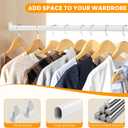 Oval Closet Rod for Hanging Clothes 18 to 40 Inch Adjustable Closet Rods 1 inch Diameter With End Supports White Poles Bar Closet Rod Expandable for Wardrobes