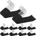 Open Ended Padded Pants Hangers Non Slip Foam Sponge Coated Pant Hangers for Men and Women Plating Anti Rust Chrome Metal for Closet Jeans Slacks Towel Skirt Organizer, Black(50 Pack)