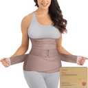 3 in 1 Postpartum Support Recovery Wrap - Belly Band, After Birth Brace, Slimming Girdles, Body Shaper Waist Shapewear, Post Surgery Pregnancy Support Band (Dusty Plum, M/ L)