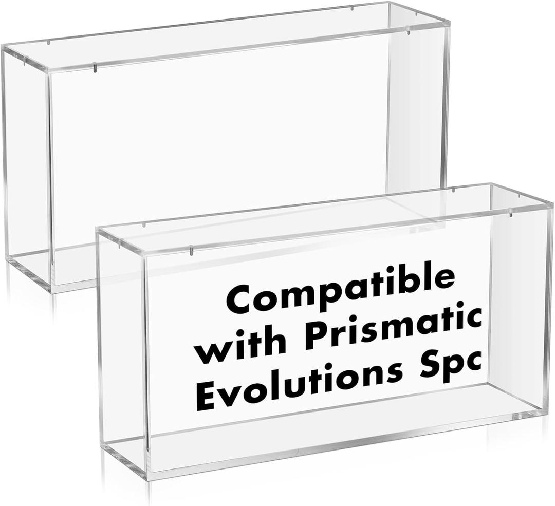 Cinnvoice 2 Packs Booster Box UPC Acrylic Cases, Acrylic Card Display Case for Collectibles, 14.4" x 3.4" x 6.9" Clear Uv-Protected Box with Magnetic Lid & Stackable Design-fit Spc Cards