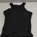 SUUKSESS Women Padded Cotton Ribbed Tank Tops 2025 High Neck Racerback Basic Tops (Large, Black)
