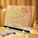 Acrylic Dry Erase Board with LED Light -11.8"x8.5" Clear Glowing Memo,Brightness Level Adjustment,12 Color Markers, Ideal for Office/Home/Kids (Standard Edition)