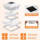 APONUO Solar Post Cap Lights 12 Pack for 4x4 5x5 6x6 Wood Vinyl Fences - Post Lights Solar Powered, IP64 Waterproof, Auto On/Off, for Deck Patio Yard (Warm & Cool White)