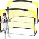 Happy Jump Soccer Goal Pop Up Foldable Soccer Net for Backyard 7'x5', 2 Set