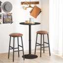 HOOBRO Round Bar Table, 35" Tall Pub Table, with Non-Slip Base for Narrow Space, Bar Height Table for Kitchen, Easy to Assemble, Black BB57BT01