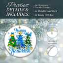 6 x Happy Hanukkah Ornament 2025  White Elephant Gift with Menorah, Stars of David & Festive Trees  Ceramic Round Hanukkah Decoration, Jewish, Home & Party Keepsake