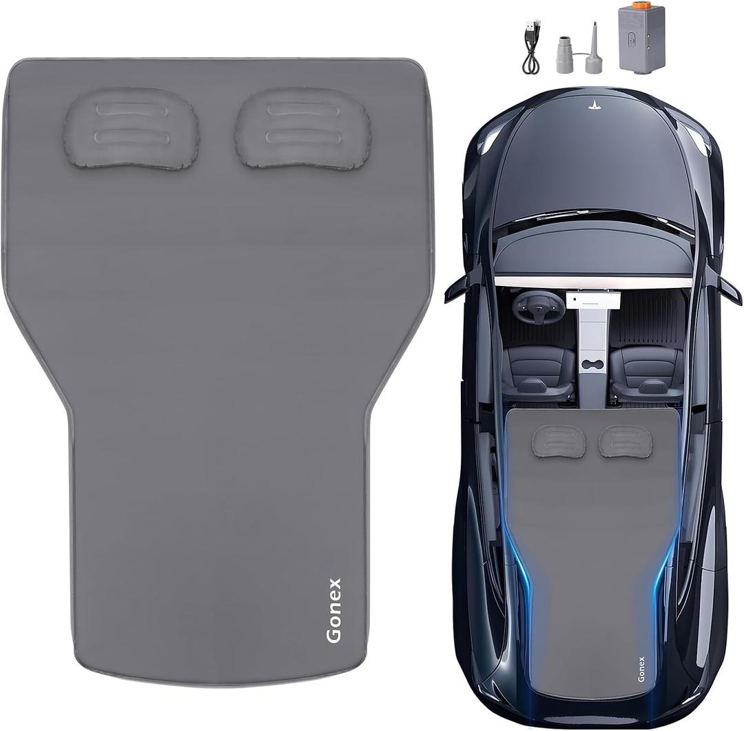 Gonex Foam Mattress for Tesla Model Y 2020-2026 Juniper, Inflatable 4" Air & Foam Bed with Cordless Pump, 78"x54" Full Size, Foldable & Fits in Frunk, Perfect for Roadtrips, Camping & Naps