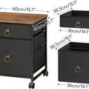 HOOBRO File Cabinet, 2-Drawer Vertical Mobile Office Cabinet, Rolling Printer Stand, for A4/Letter Size Files, Nonwovens Drawer, for Home Office, Rustic Brown and Black BFK21WJ01, 15.7"D x 15.7"W x 19.6"H