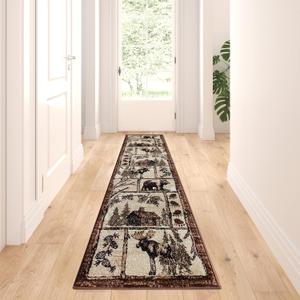 Cabin Style Area Rug Runner 2 Feet 2 Inch X 7 Feet 2 Inch Design L-362