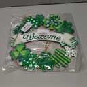 Wooden St. Patricks Day Door Sign - Shamrock Welcome Wreath Hanging Decor for Front Door, Wall, Indoor & Outdoor Irish Party Home Decorations (Welcome Shamrock)