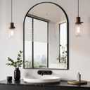 Arched Bathroom Mirror, 24"x36", Black